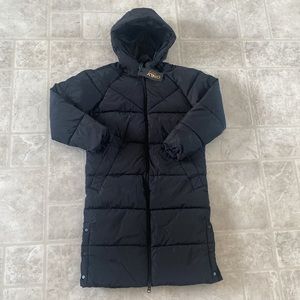 Only Long Black Hooded Puffer Coat